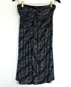 EXPRESS Maxi Skirt Size Small Black & White Faux Tie at Waist Flowy Boho Y2K